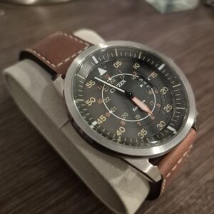 Citizen Black Dial Watch with Brown Leather Strap